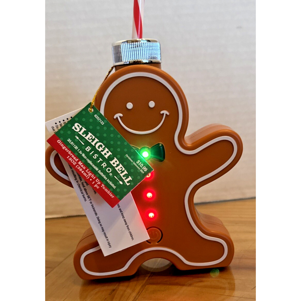 Gingerbread Man Light Up Tumbler 13 oz NWT‎ MSRP $10.99